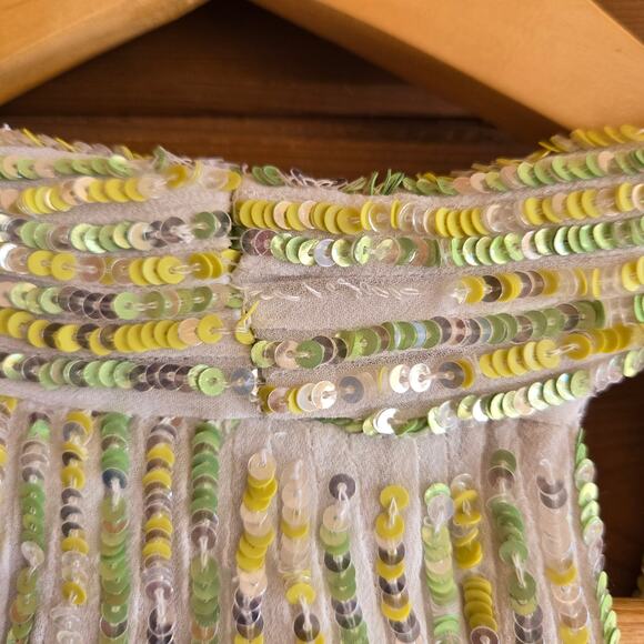 Anthropologie Ranna Gill Shimmer Channel Mini Dress Sequin Swing Large NYE Glam - Picture 8 of 9